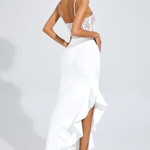 Catchall Swift White Slit Bandage Slip Dress